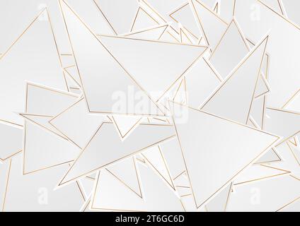 Grey and golden tech abstract low poly pattern vector background Stock Vector