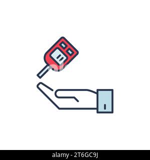 Glucometer and Hand vector concept colored icon or design element Stock Vector
