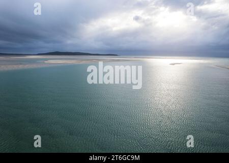 Serene Sandy Point at Byfield National Park, North of Bangalee and Yeppoon, Queensland - A Hidden Coastal Jewel Amidst Australia's Natural Splendor. Stock Photo