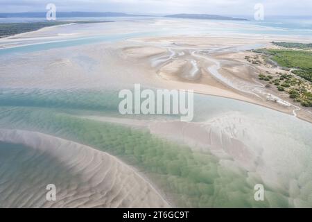 Serene Sandy Point at Byfield National Park, North of Bangalee and Yeppoon, Queensland - A Hidden Coastal Jewel Amidst Australia's Natural Splendor. Stock Photo