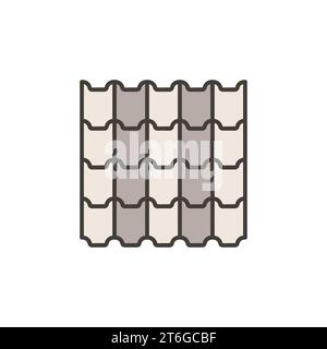 House Roof Concrete Tile vector concept colored icon or symbol Stock Vector