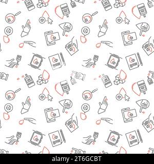 Glycemia vector minimal pattern - Blood Sugar Level seamless background Stock Vector