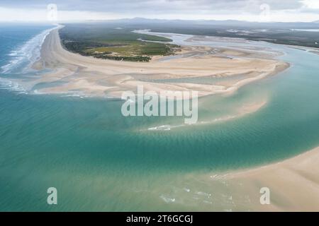 Serene Sandy Point at Byfield National Park, North of Bangalee and Yeppoon, Queensland - A Hidden Coastal Jewel Amidst Australia's Natural Splendor. Stock Photo