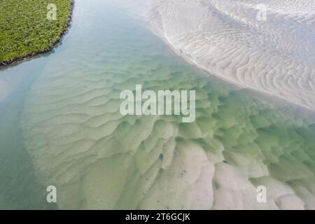 Serene Sandy Point at Byfield National Park, North of Bangalee and Yeppoon, Queensland - A Hidden Coastal Jewel Amidst Australia's Natural Splendor. Stock Photo