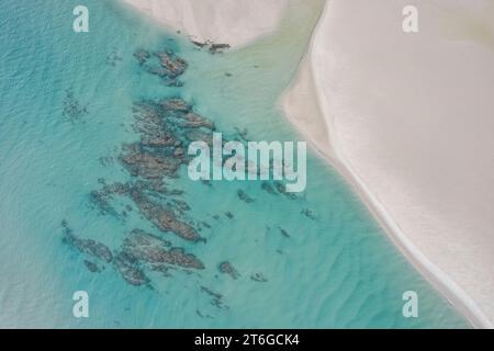 Serene Sandy Point at Byfield National Park, North of Bangalee and Yeppoon, Queensland - A Hidden Coastal Jewel Amidst Australia's Natural Splendor. Stock Photo