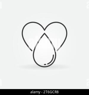 Heart blood drop icon, outline style Stock Vector Image & Art - Alamy