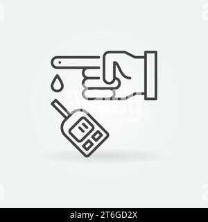 Glucometer Blood Test vector concept outline icon or symbol Stock Vector
