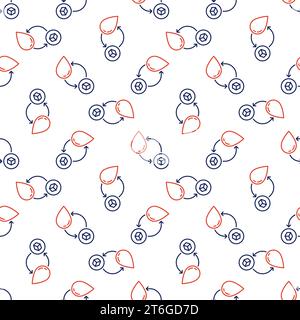 Glucose in Blood vector Glycemia concept outline seamless pattern Stock Vector