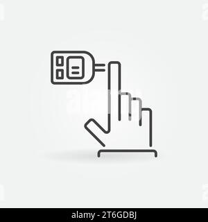 Glucose Meter vector Glucometer concept thin line icon or symbol Stock Vector