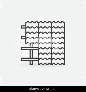 Roof Installation vector concept thin line icon or symbol Stock Vector