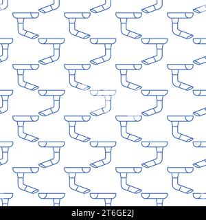 Roof Gutter vector concept minimal thin line seamless pattern Stock Vector