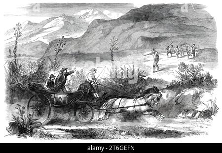 The Revolution in Sicily - narrow escape of our special artist, 1860. ' I met with a gentleman going to Santa Catarina, where the column then was, and we agreed to take a carriage and make route ensemble for mutual protection. My new acquaintance carried the gun which every peasant going to his work bears on his shoulder, as though in Sicily every man's hand was lifted against his neighbour, and to a certain extent such is verily the case, for the revolution has unchained the worst passions of the worst of the population. While passing through a most desolate district, about sixteen miles from Stock Photo