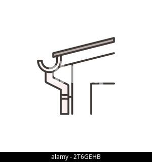 House Roof Gutter System vector concept colored icon or design element Stock Vector