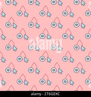 Mouse Click on Blood Drop with Sugar vector concept colored seamless pattern Stock Vector