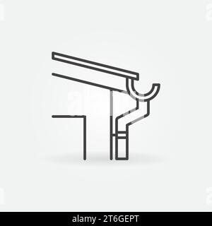 Roof Gutter System vector concept outline icon or symbol Stock Vector