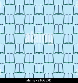 Open Book vector Reading concept colored seamless pattern Stock Vector
