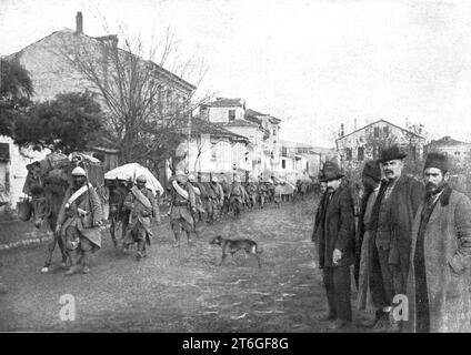 'La prise de Monastir ; L'entr&#xe9;e des troupes francaises a Monastir, le 19 novembre 1916', 1916. From &quot;L'Album de la Guerre 1914-1919, Volume 1&quot; [L'Illustration, Paris, 1924]. Stock Photo