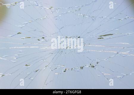 damaged LCD screen with cracks, full-frame background Stock Photo