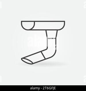 Roof Gutter vector concept minimal thin line icon or symbol Stock Vector