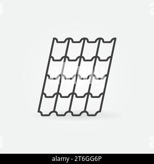 Roofing Material vector Concrete Tile Roof concept outline icon or symbol Stock Vector