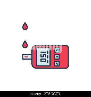 Red Glucose Monitor vector concept colored icon or sign Stock Vector