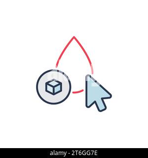 Mouse Click on Blood Drop with Sugar vector concept colored icon or design element Stock Vector