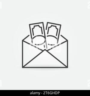 Envelope with Money vector Bribery concept linear icon or symbol Stock Vector