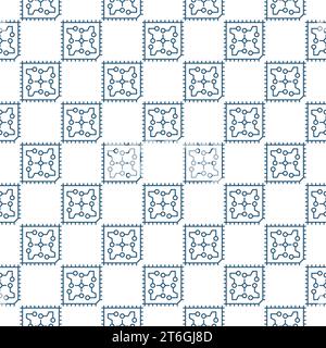 Processor with Circuit Board vector concept outline seamless pattern Stock Vector