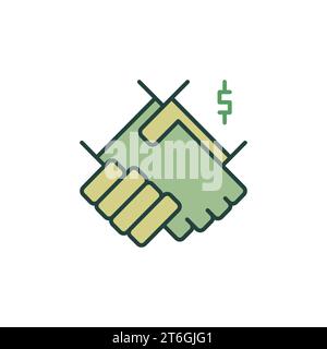 Handshake with Dollar Sign vector Bribery concept colored icon or design element Stock Vector