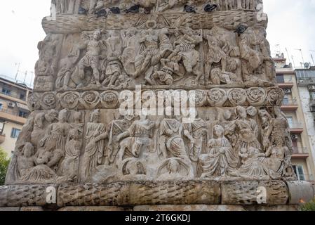 Details of Arch of Galerius triumphal arch also known as Kamara in Thessaloniki city, Greece Stock Photo