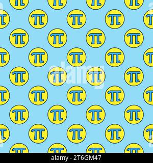 Pi Sign in circle vector concept colored seamless pattern Stock Vector