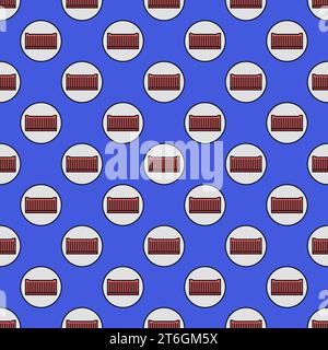 Red Container inside Circle vector International Shipping concept seamless pattern Stock Vector