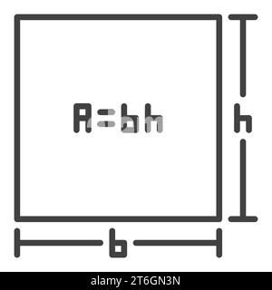 A=bh vector Area of a Rectangle concept icon or symbol in outline style Stock Vector