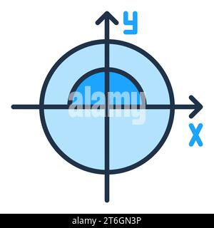 Math Circle vector concept blue icon or design element Stock Vector