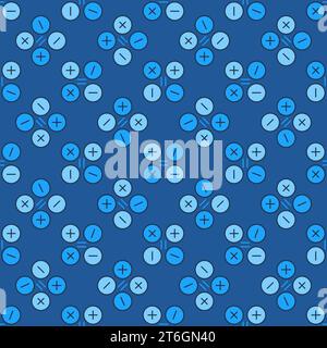Basic Math Symbols vector Mathematics concept colored seamless pattern Stock Vector