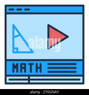 Math Online Video vector Mathematics Science learning concept modern colored icon or sign Stock Vector