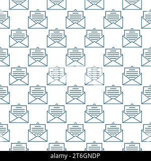 Envelope with Letter vector Email Message concept thin line seamless pattern Stock Vector