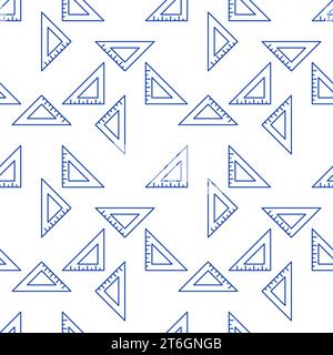 Triangle Ruler vector Mathematics Tool concept linear seamless pattern Stock Vector