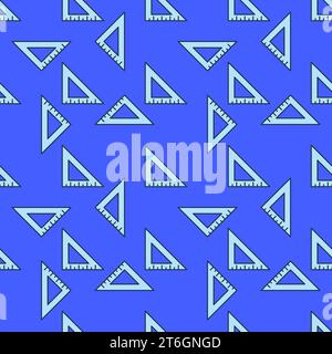 Triangle Ruler vector concept blue simple seamless pattern Stock Vector