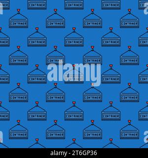 Container vector Intermodal Cargo concept modern seamless pattern Stock Vector