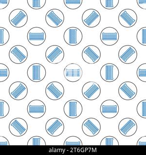 Container inside Circle vector International Shipping concept thin line seamless pattern Stock Vector