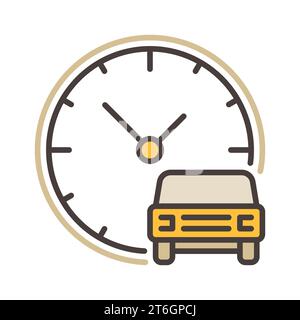 Car Sharing Time vector Rent by Hour concept colored icon or sign Stock Vector