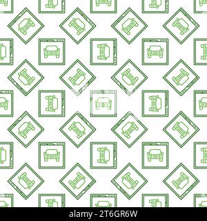 Web page with Car Hire vector Online Rental concept outline seamless pattern Stock Vector