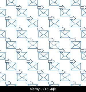Arrow and Envelope vector Email Forward concept thin line seamless pattern Stock Vector