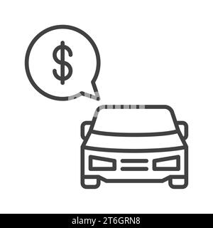Car Price vector Buy or Sell Vehicle concept outline icon or design element Stock Vector