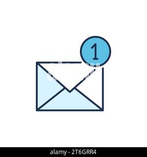 1 Number in Circle and Envelope vector One New Email concept colored icon or symbol Stock Vector