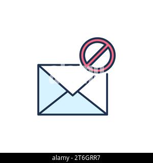 Ban sign on Envelope vector Email Prohibition concept colored icon or logo element Stock Vector