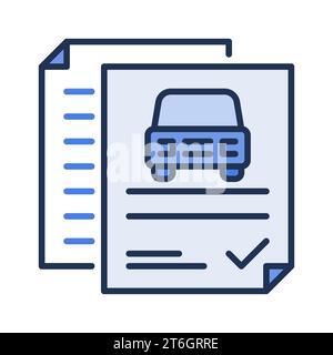 Car Rental Agreement Documents vector concept blue icon or symbol Stock Vector