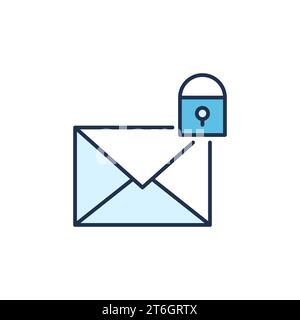 Close Padlock and Envelope vector Email Locked concept colored icon or logo element Stock Vector
