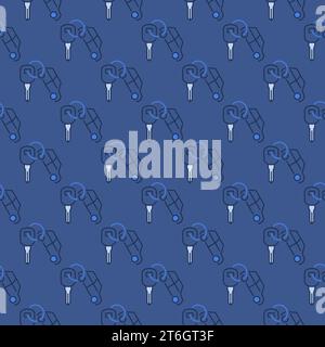 Keychain and Car Key vector Rental concept blue seamless pattern Stock Vector